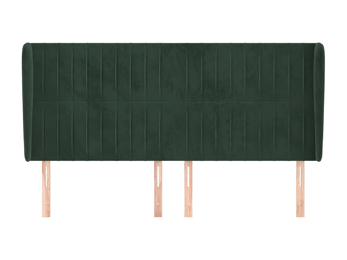 Cabecero con orejas de terciopelo verde oscuro 163x23x118/128cm ES33054