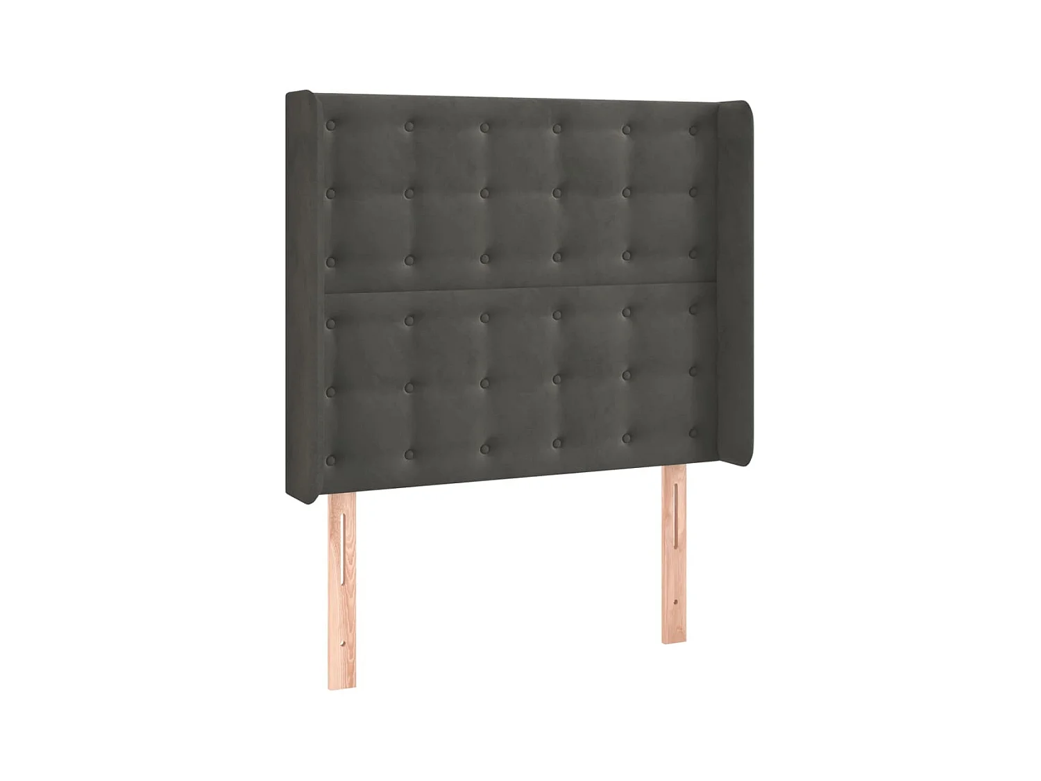 Tête de lit avec oreilles Gris foncé 103x16x118/128 cm Velours POI10520 BonneVie Meuble