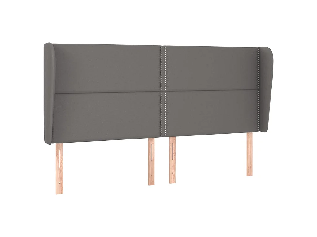 Tête de lit avec oreilles Gris 183x23x118/128 cm Similicuir POI87563 BonneVie Meuble