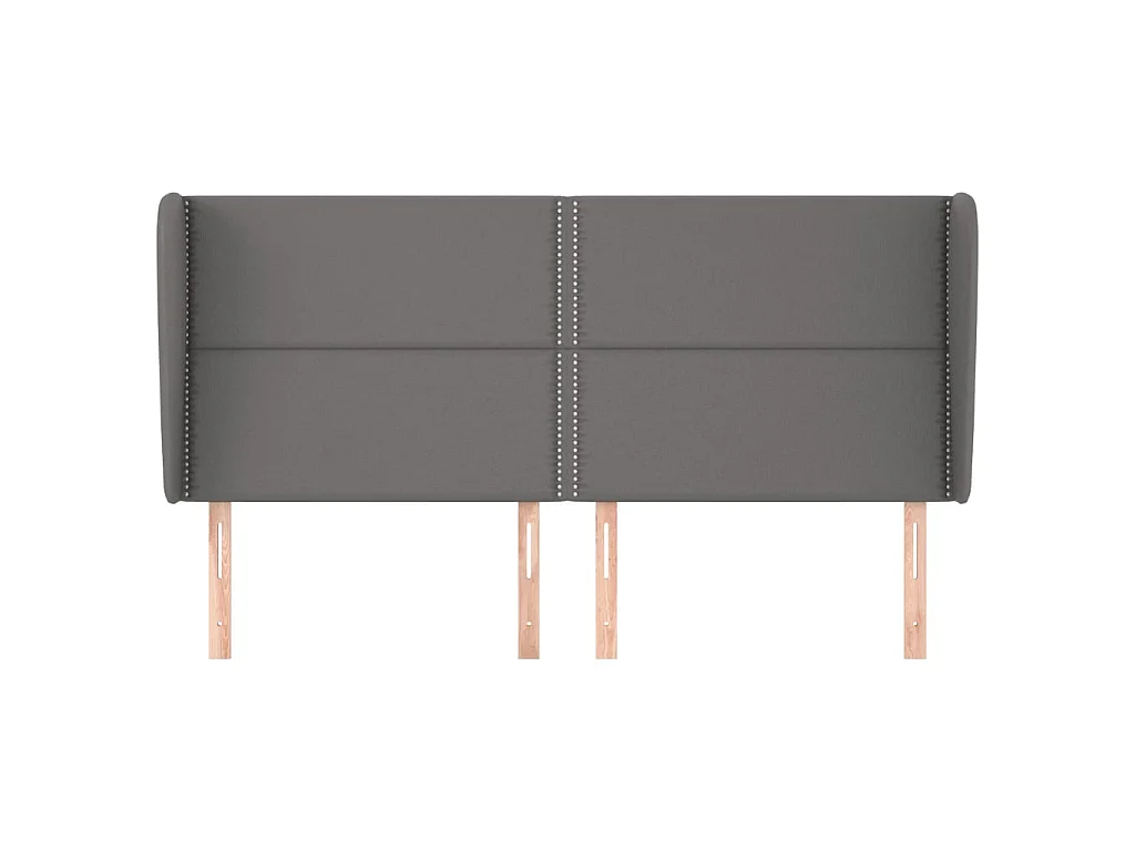 Tête de lit avec oreilles Gris 183x23x118/128 cm Similicuir POI87563 BonneVie Meuble