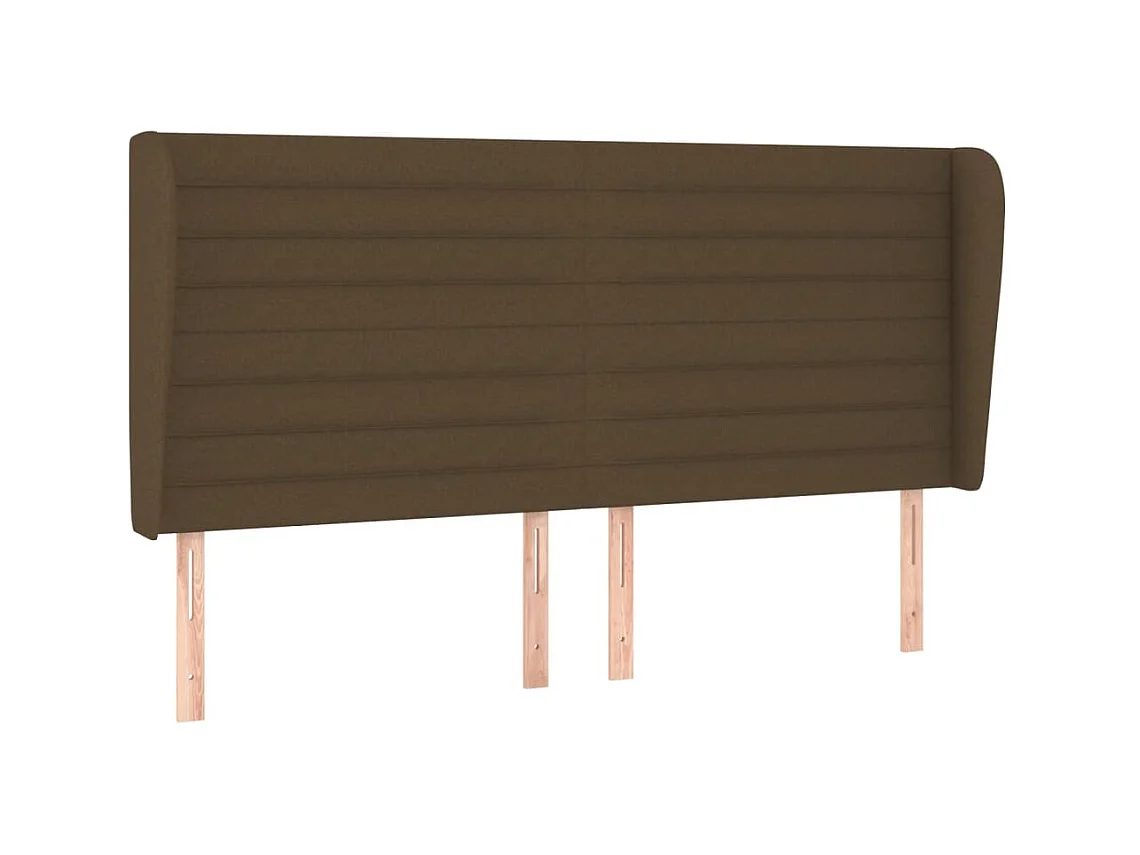 Tête de lit avec oreilles Marron foncé 163x23x118/128 cm Tissu POI42460 BonneVie Meuble
