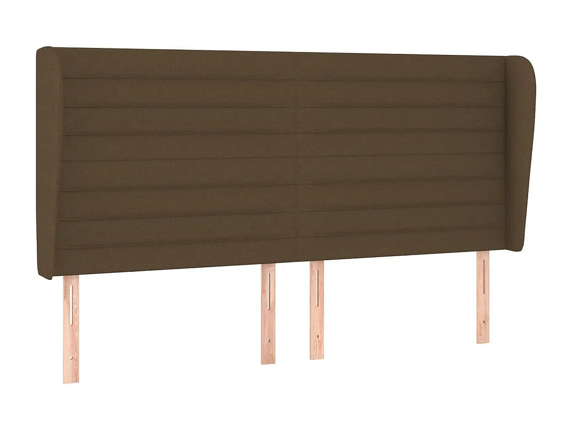 Tête de lit avec oreilles Marron foncé 163x23x118/128 cm Tissu POI42460 BonneVie Meuble