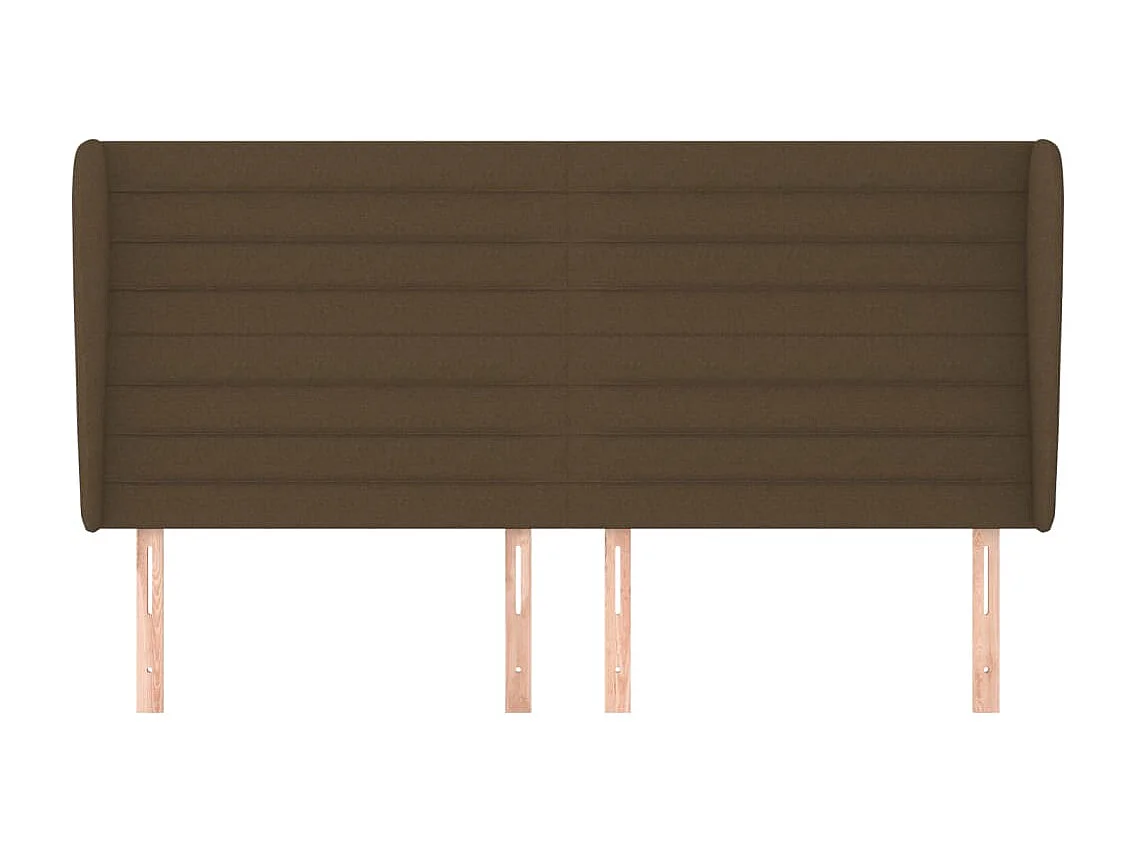 Tête de lit avec oreilles Marron foncé 163x23x118/128 cm Tissu POI42460 BonneVie Meuble