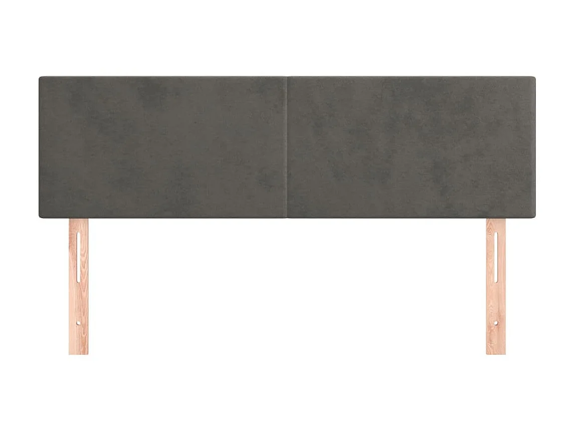 Têtes de lit 2 pcs Gris foncé 72x5x78/88 cm Velours POI80323 BonneVie Meuble