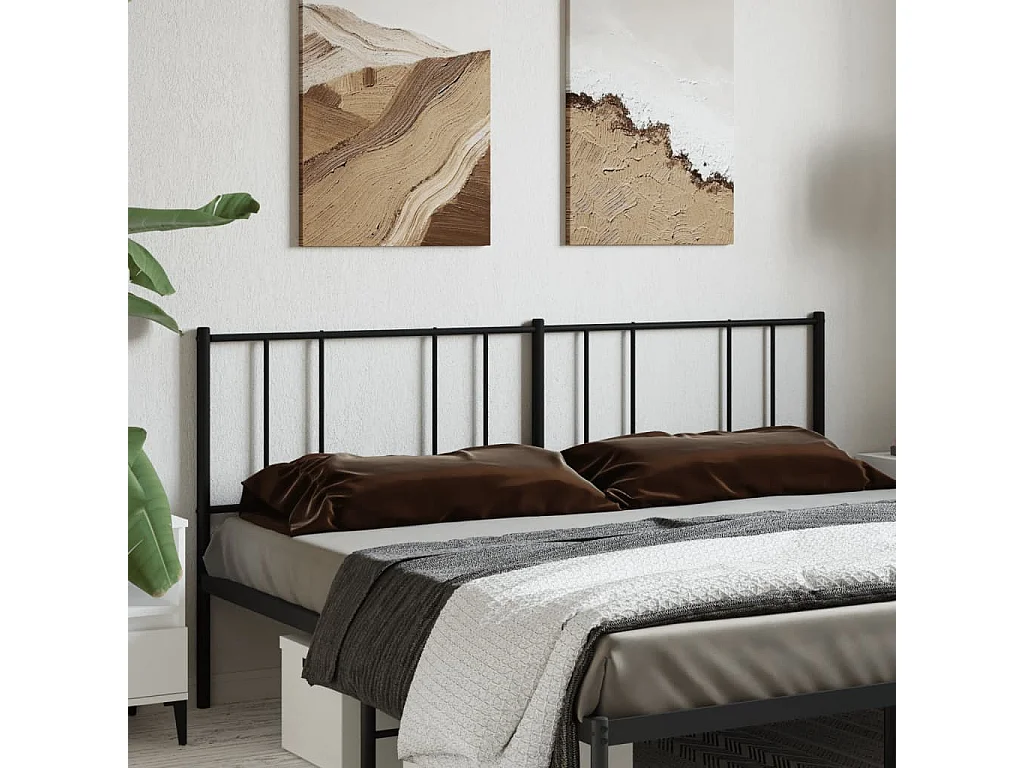 Cabeceira de cama 200 cm metal preto PT419186