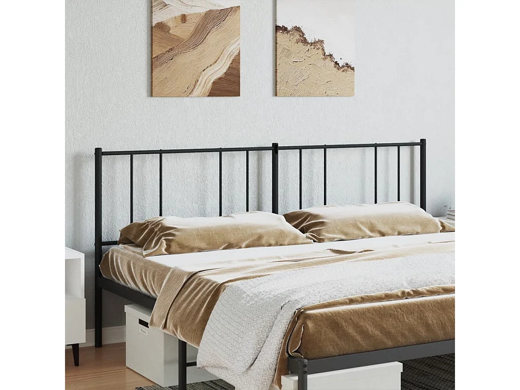 Tête de lit métal noir 200 cm POI36269 BonneVie Meuble