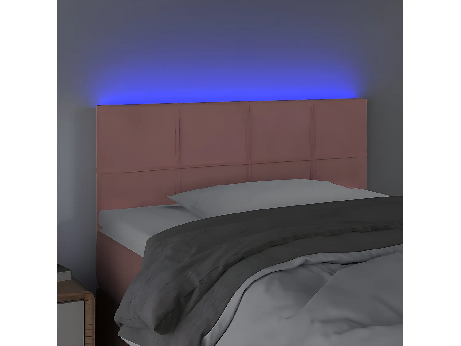Tête de lit à LED Rose 90x5x78/88 cm Velours POI63074 BonneVie Meuble