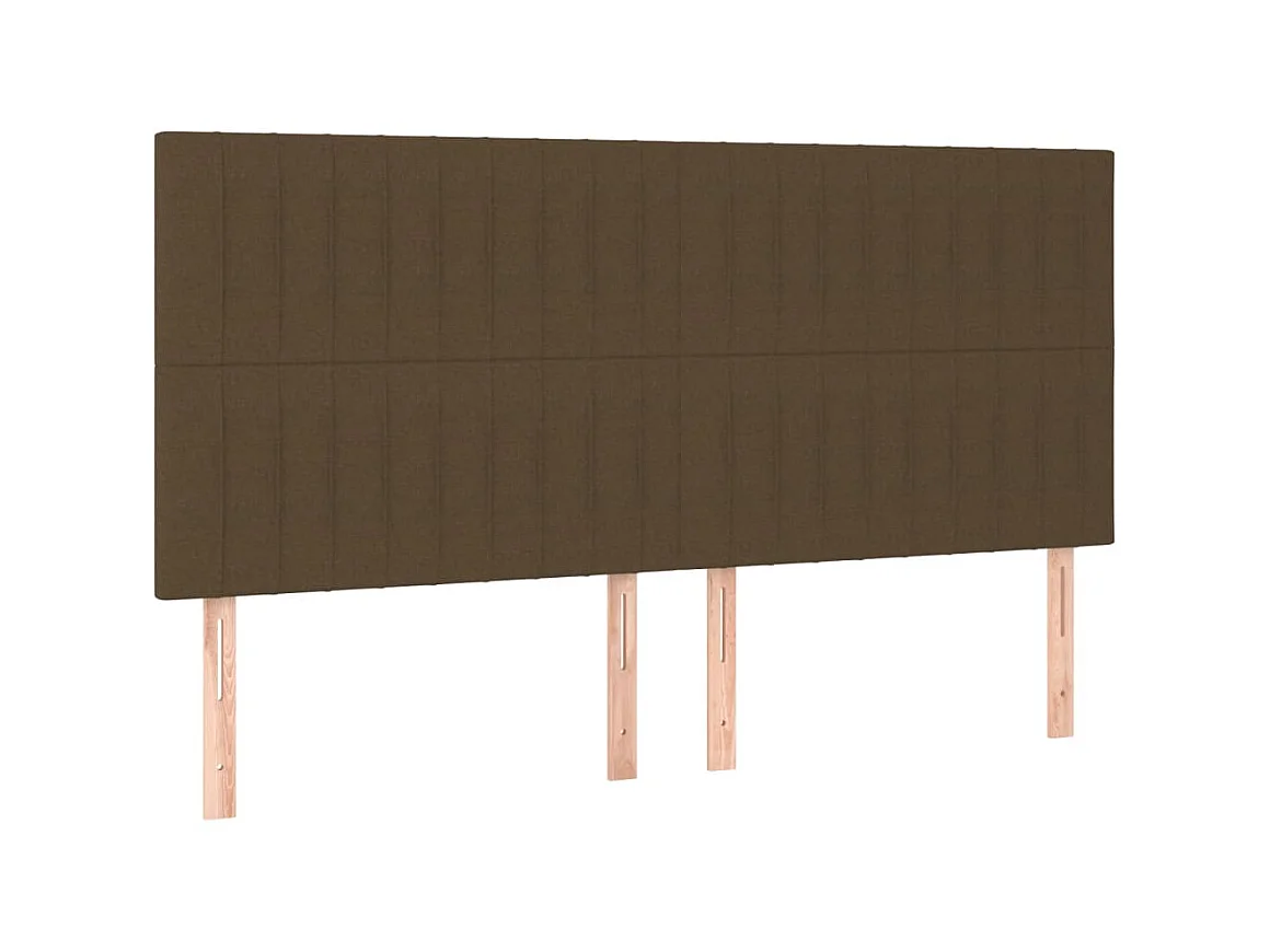 Têtes de lit 4 pcs Marron foncé 100x5x78/88 cm Tissu POI70150 BonneVie Meuble