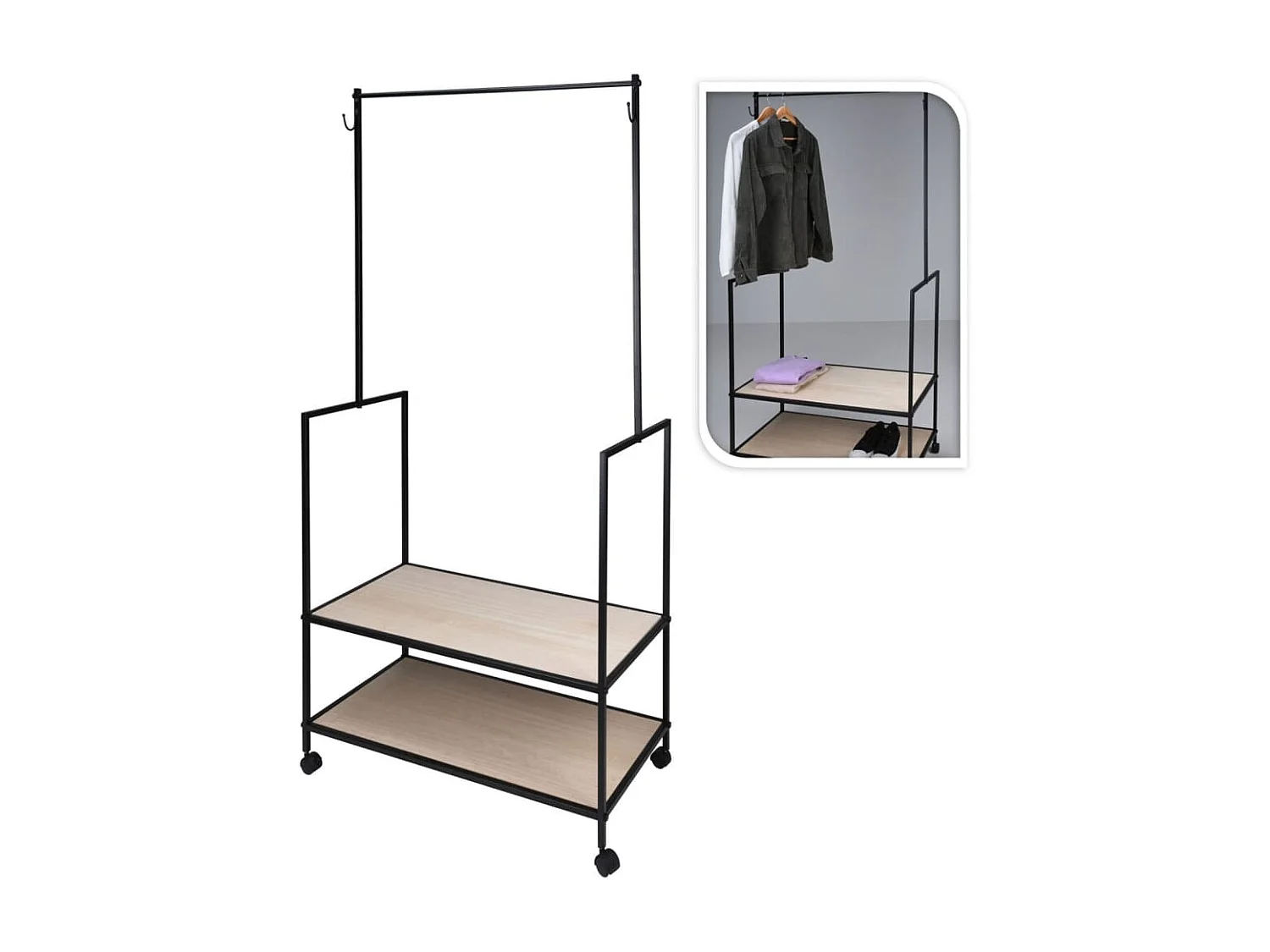 Cabecero con luces LED terciopelo negro 144x5x118/128 cm ES38927