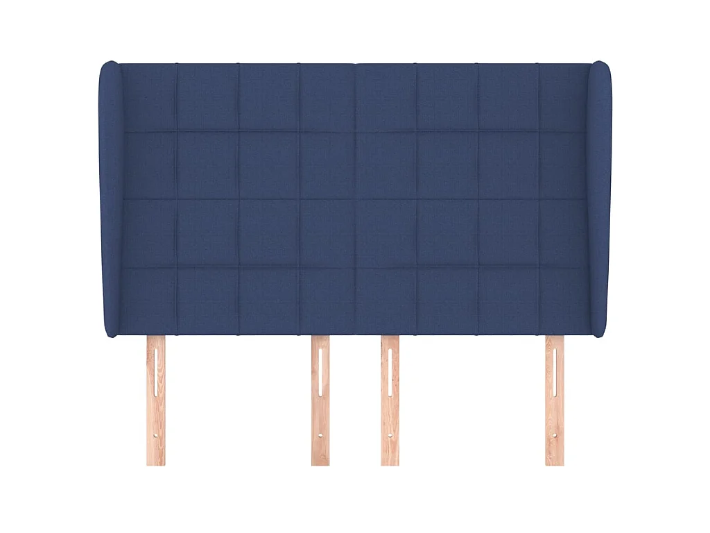 Tête de lit avec oreilles Bleu 147x23x118/128 cm Tissu POI17231 BonneVie Meuble