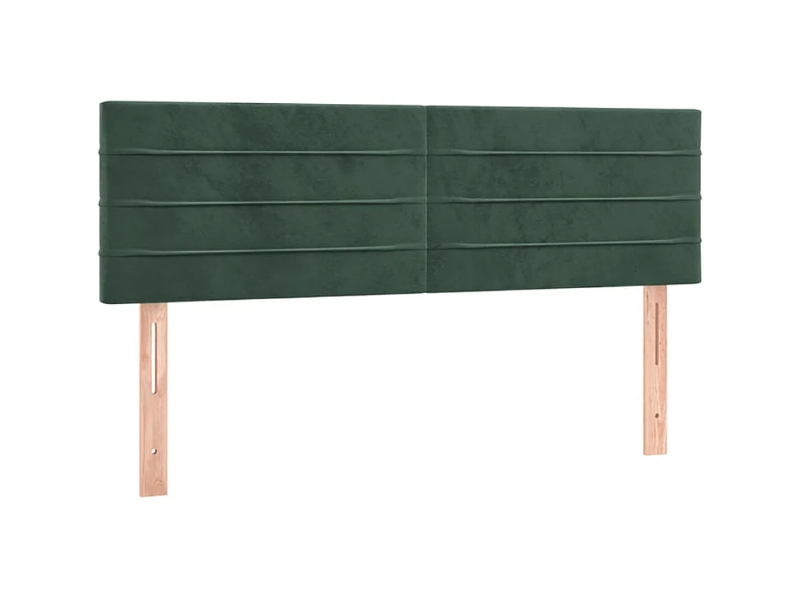 Têtes de lit 2 pcs Vert foncé 72x5x78/88 cm Velours POI39946 BonneVie Meuble