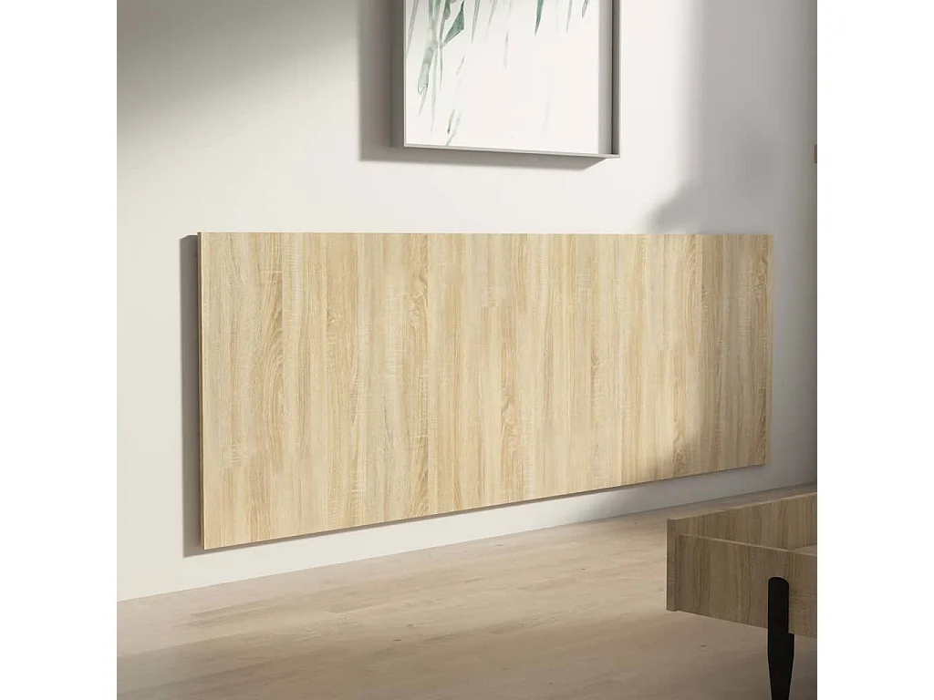 Cabecero pared madera contrachapada roble Sonoma 240x1,5x80cm ES66285