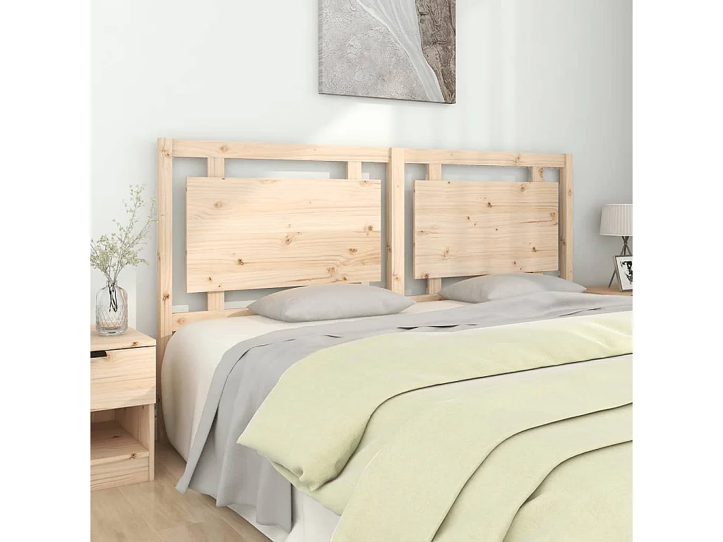 Cabecero de cama madera maciza de pino 185,5x4x100 cm ES81722