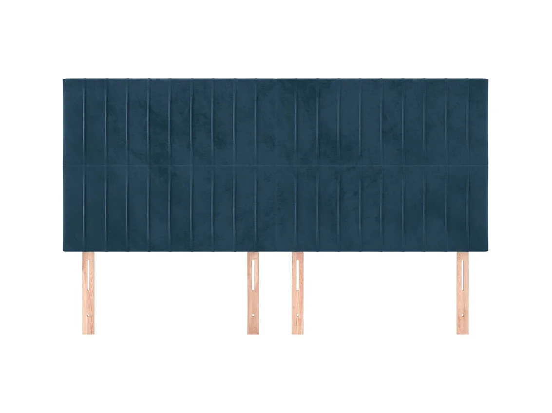 Cabeceros 4 unidades de terciopelo azul oscuro 100x5x78/88 cm ES55417