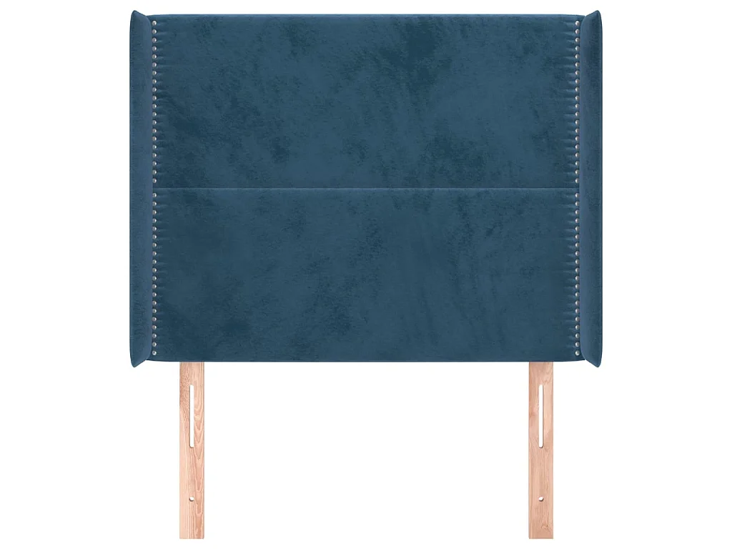 Tête de lit avec oreilles Bleu foncé 93x16x118/128 cm Velours POI61504 BonneVie Meuble