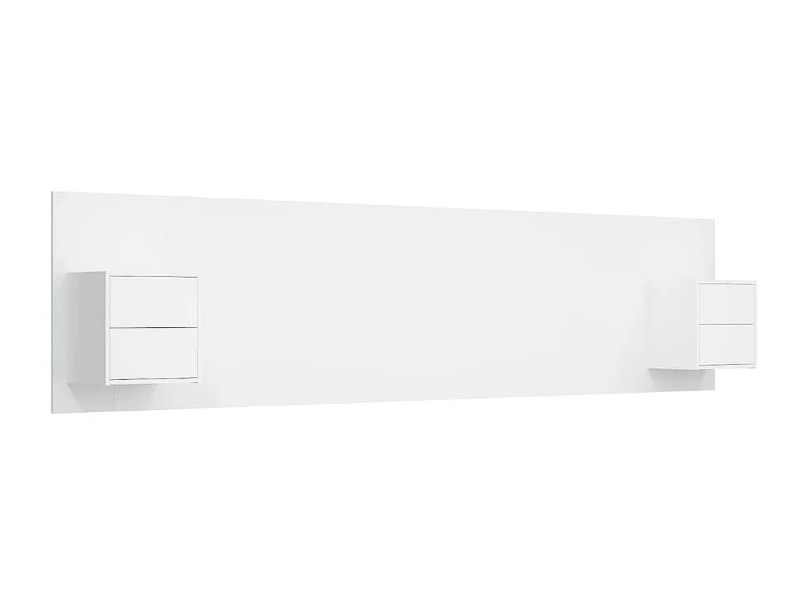 Testiera | Testata del letto per Letto con Comodini in Legno Multistrato Bianco