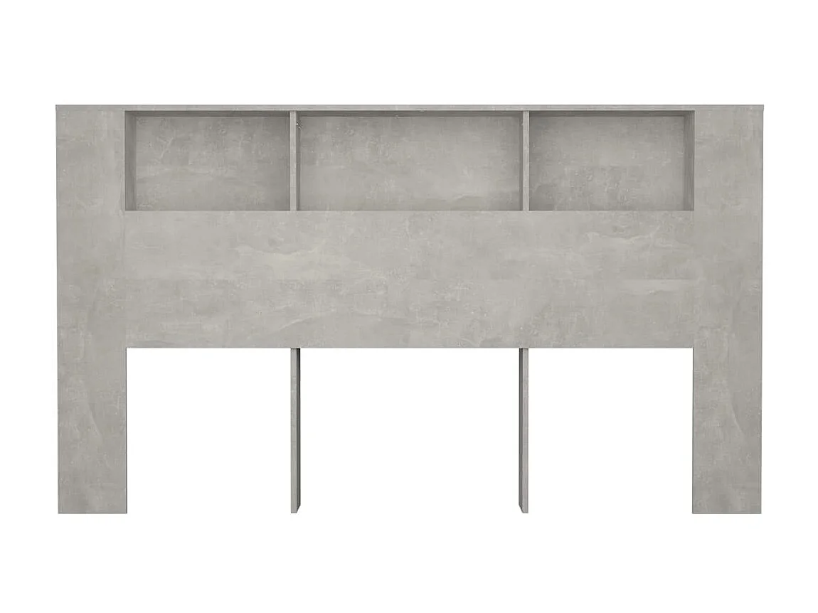 Armoire de tête de lit Gris béton 180x18,5x104,5 cm POI41574 BonneVie Meuble