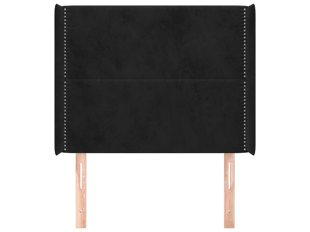 Cabeceira de cama c/ abas veludo 103x16x118/128 cm preto PT951832