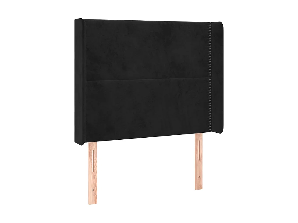 Tête de lit avec oreilles Noir 103x16x118/128 cm Velours POI50414 BonneVie Meuble