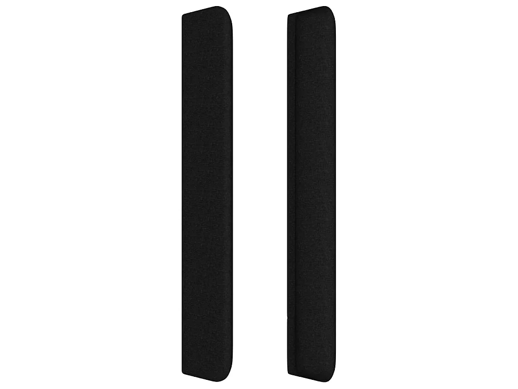 Tête de lit avec oreilles Noir 203x16x118/128 cm Tissu POI89886 BonneVie Meuble