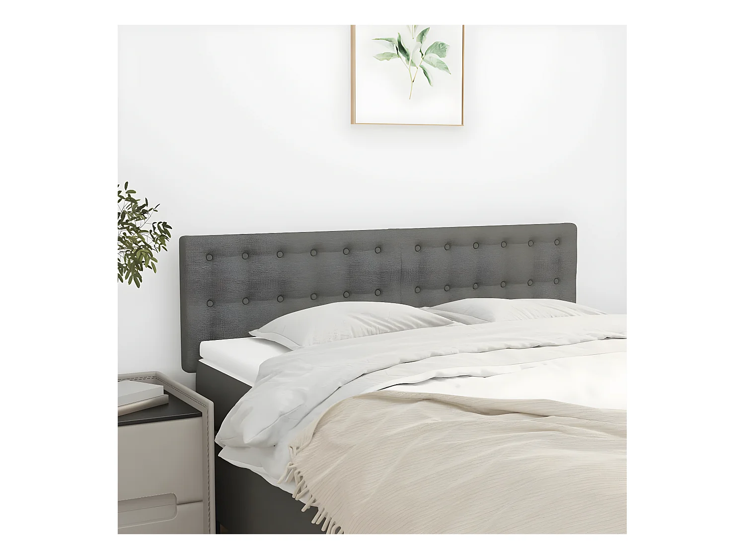 2er-set-Kopfteil,Bettkopfteile Dunkelgrau 72x5x78/88 cm Stoff -gkd78251