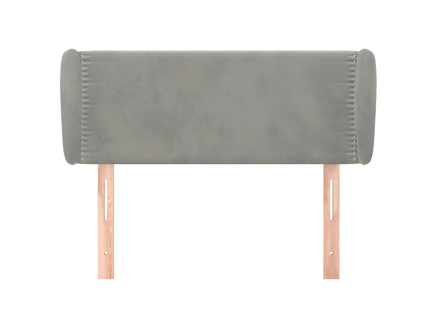 Kopfteil,Bettkopfteil mit Ohren Hellgrau 93x23x78/88 cm Samt -gkd541780