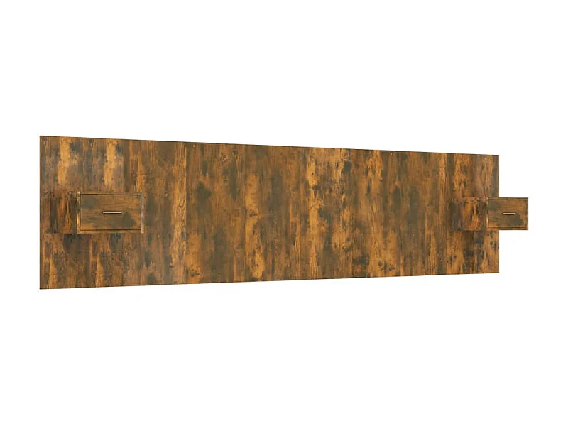 Cabecero de cama y mesitas madera contrachapada roble ahumado ES51708