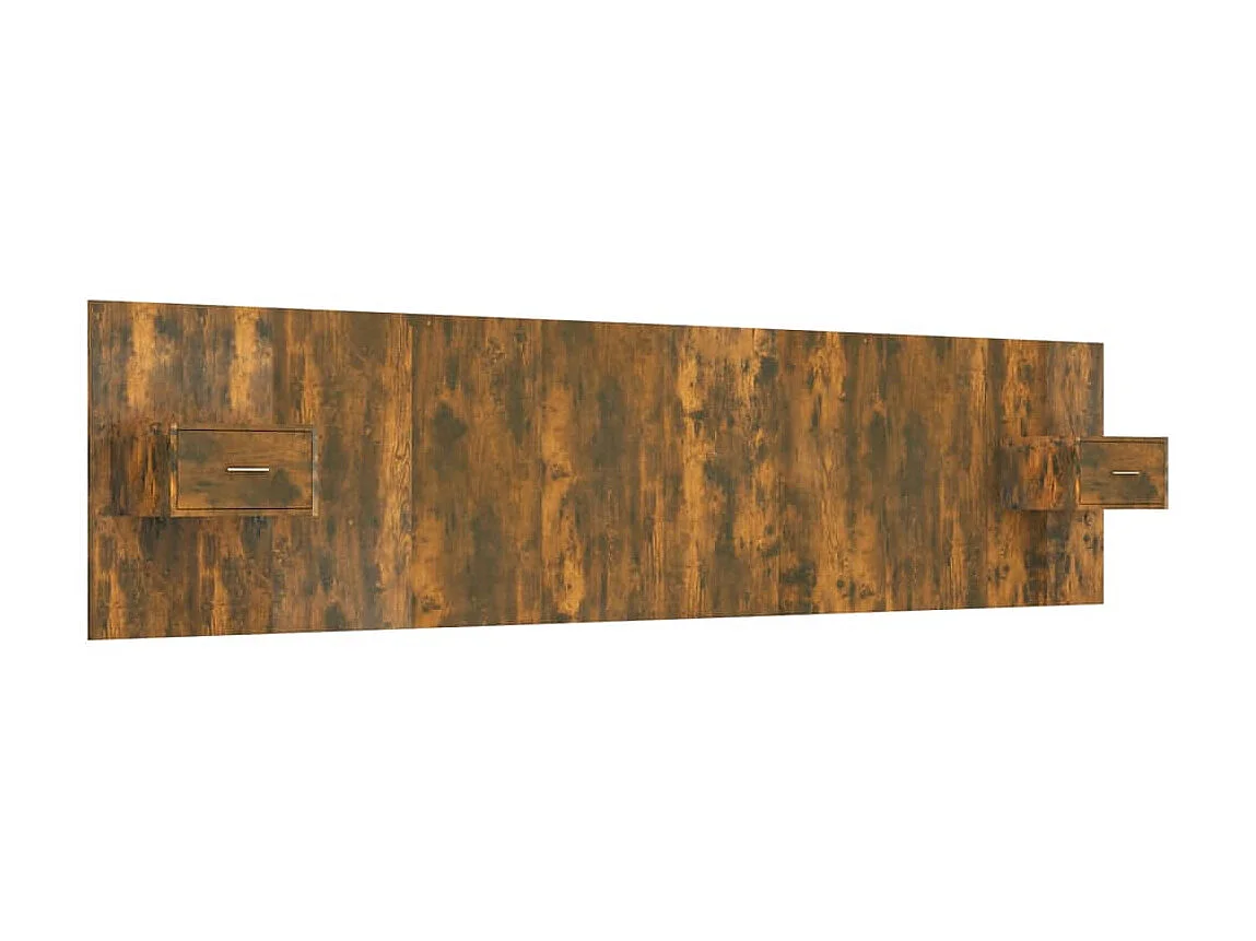 Cabecero de cama y mesitas madera contrachapada roble ahumado ES51708