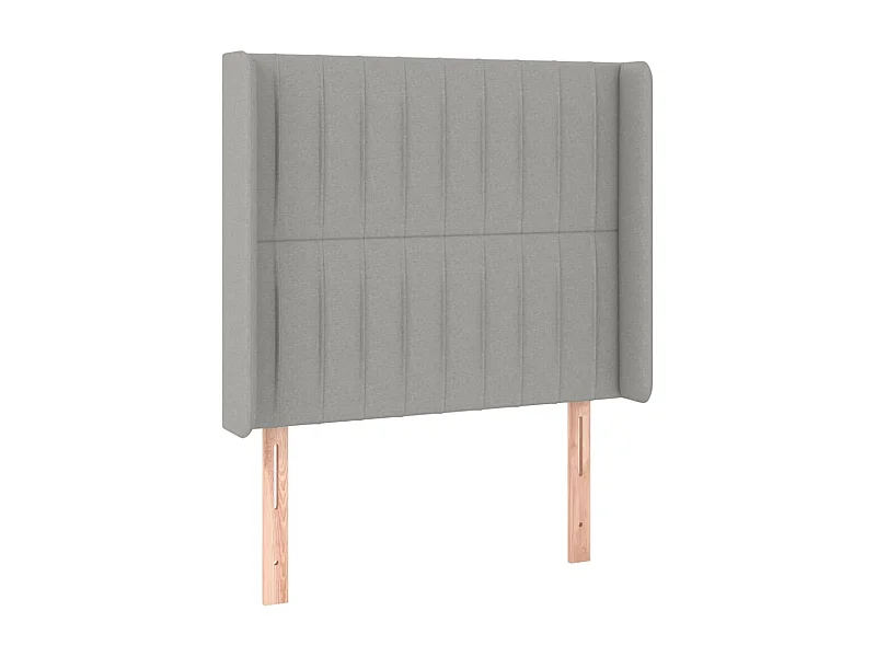 Tête de lit avec oreilles Gris clair 83x16x118/128 cm Tissu POI30846 BonneVie Meuble