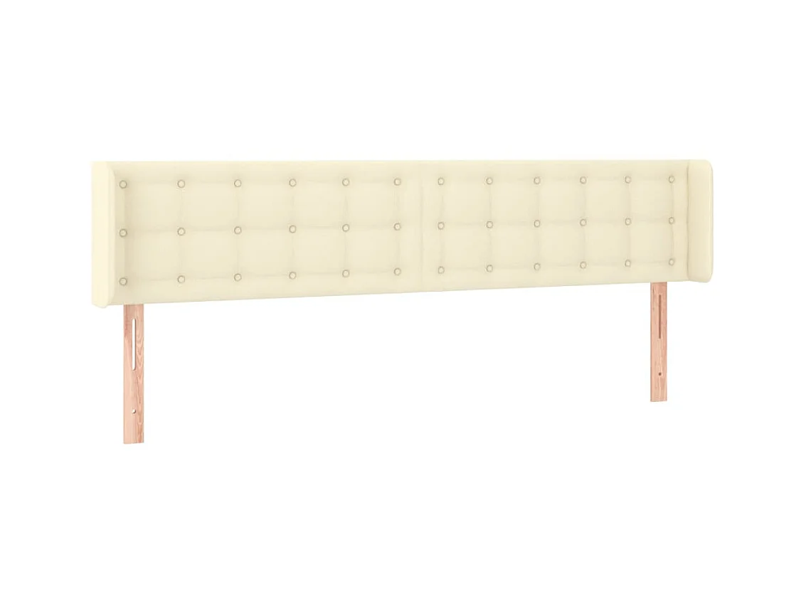 Testiera | Testata del letto ad Orecchio Crema 163x16x78/88 cm in Similpelle