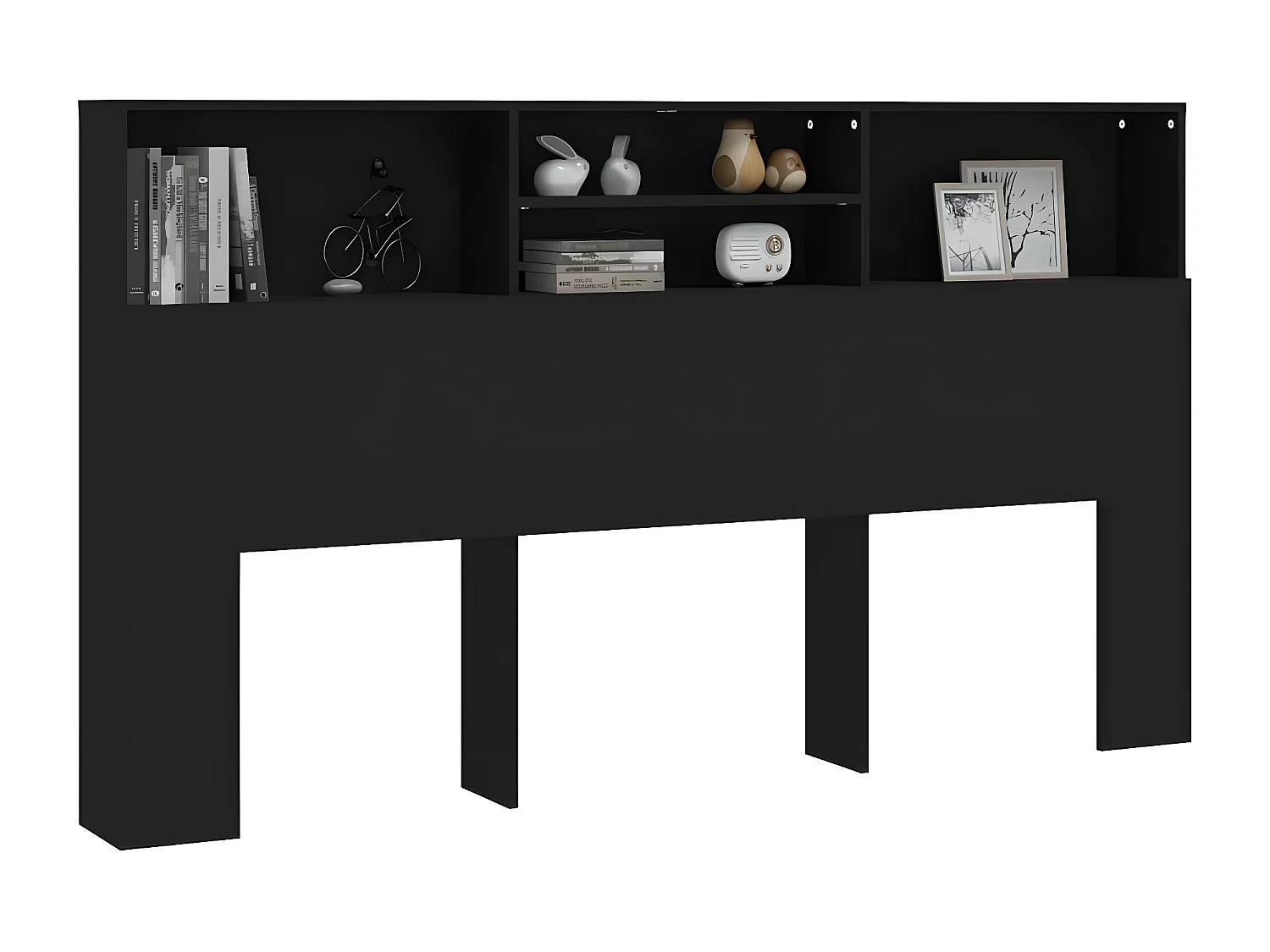 Armoire de tête de lit Noir 180x19x103,5 cm POI71043 BonneVie Meuble