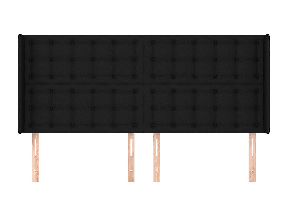 Cabeceira de cama c/ abas tecido 163x16x118/128 cm preto PT985685