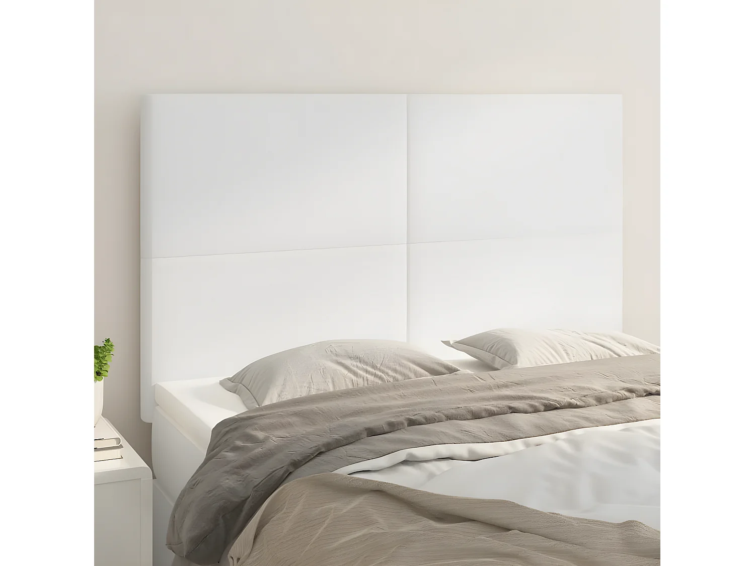 Kopfteil,Bettkopfteile 4 Stk. Weiß 72x5x78/88 cm Kunstleder -gkd877132