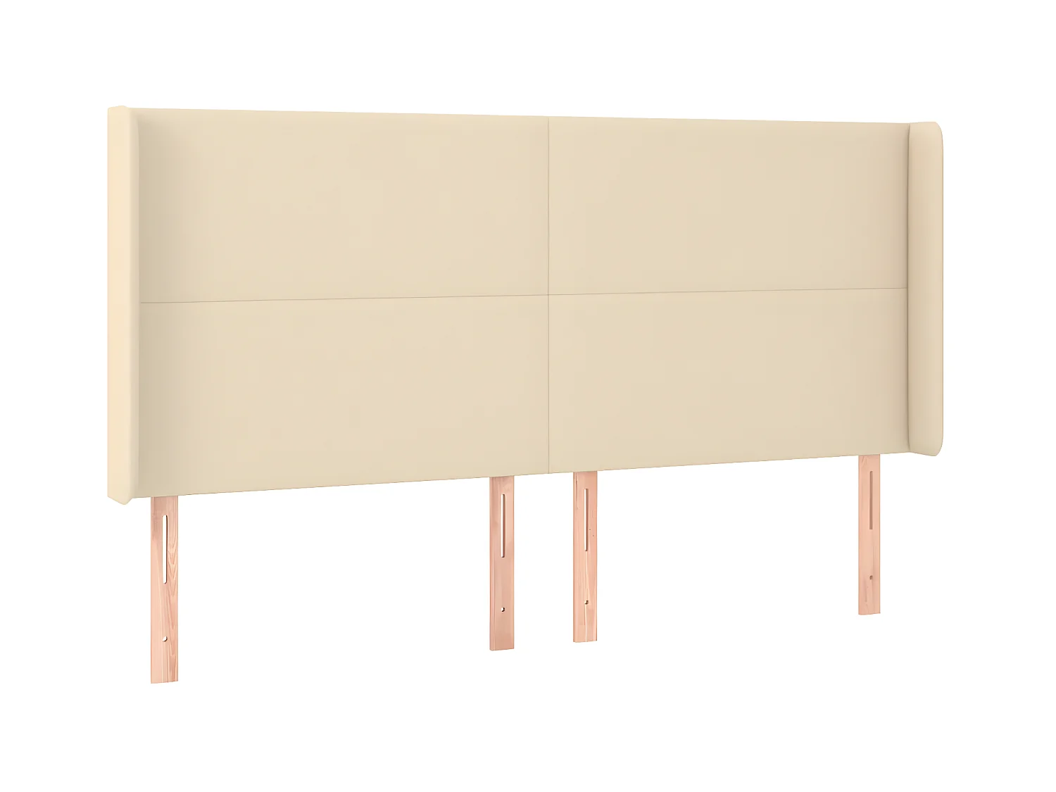 Hoofdbord LED 203x16x118/128 cm stof crèmekleurig NL110798