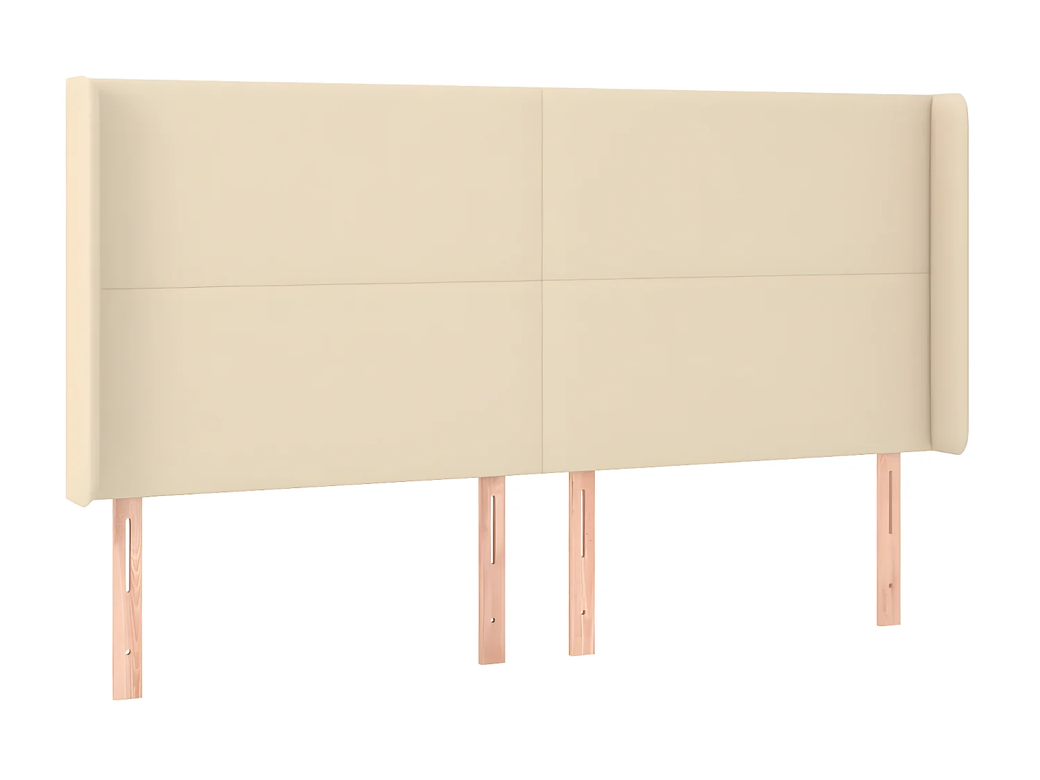 Tête de lit à LED Crème 203x16x118/128 cm Tissu POI20795 BonneVie Meuble