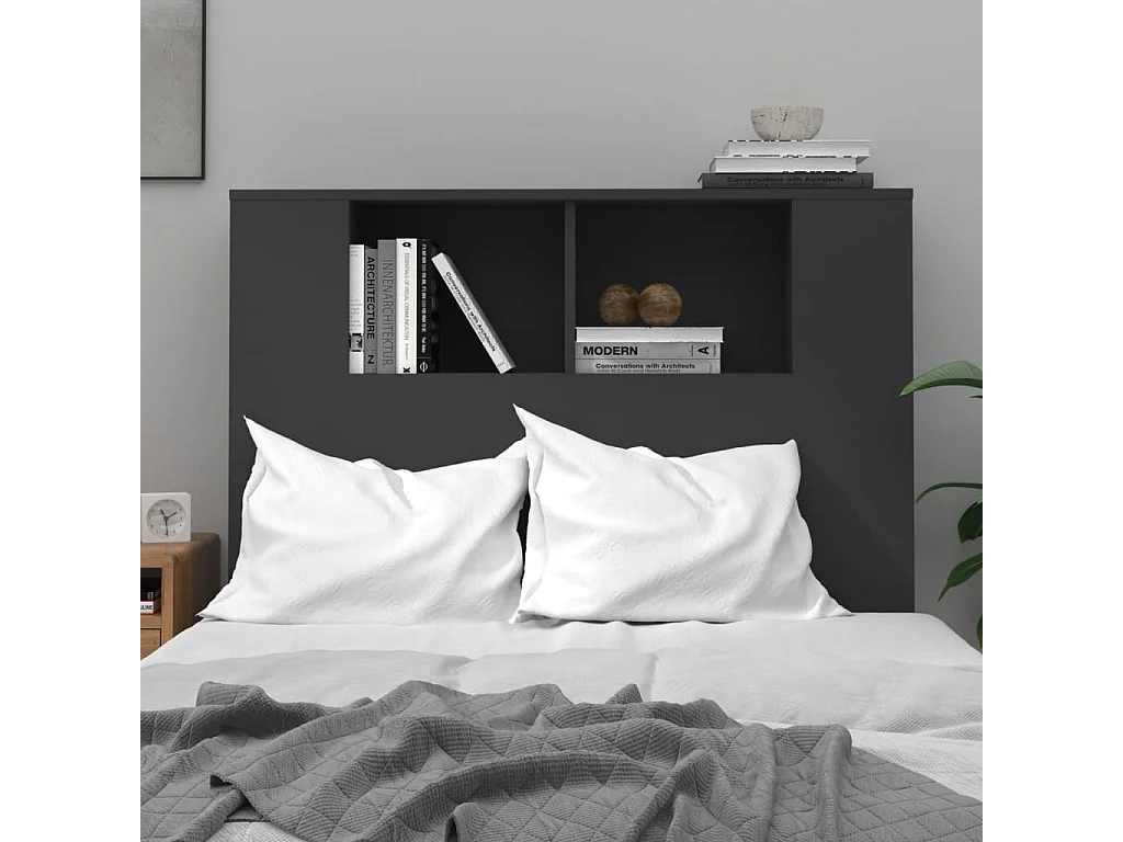 Testiera | Testata del letto con Scomparti Nera 100x18,5x102,5 cm