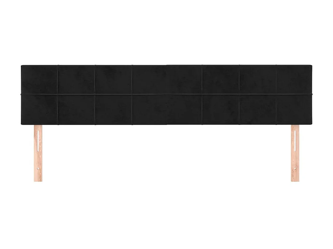 2 Pz Testiere Nere 100x5x78/88 cm in Velluto CFW757530