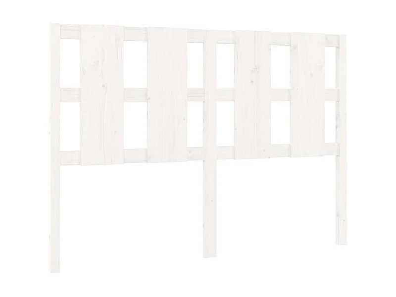 Tête de lit Blanc 125,5x4x100 cm Bois massif de pin POI16642 BonneVie Meuble