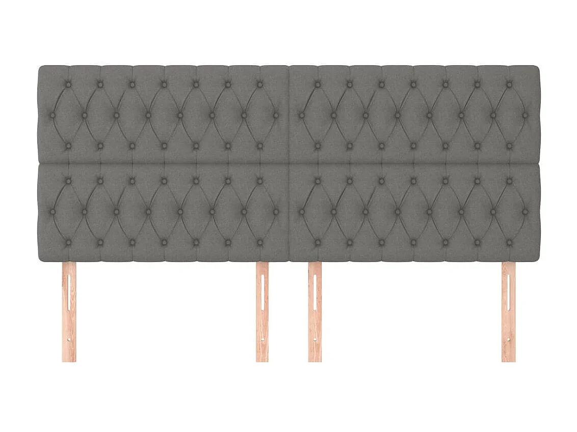Cabeceira de cama 4 pcs tecido 90x7x78/88 cm cinzento-escuro PT785183