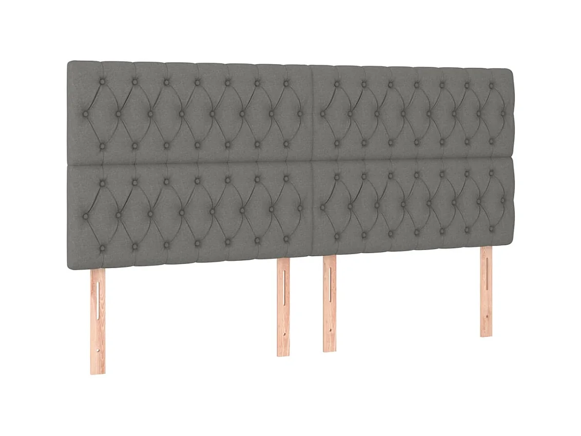 Testiere | Testate del letto 4 pz Grigio Scuro 90x7x78/88 cm in Tessuto