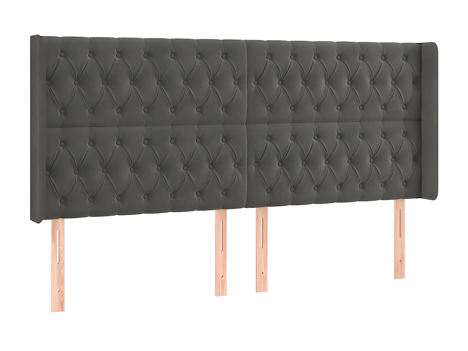 Tête de lit à LED Gris foncé 203x16x118/128 cm Velours POI18691 BonneVie Meuble