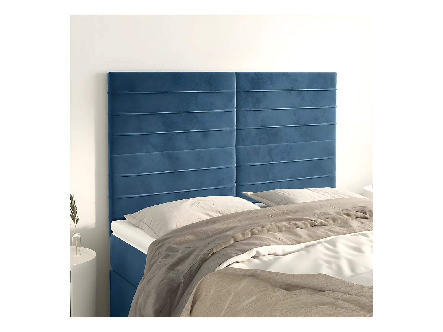 Cabeceros 4 unidades terciopelo azul oscuro 72x5x78/88 cm ES85791