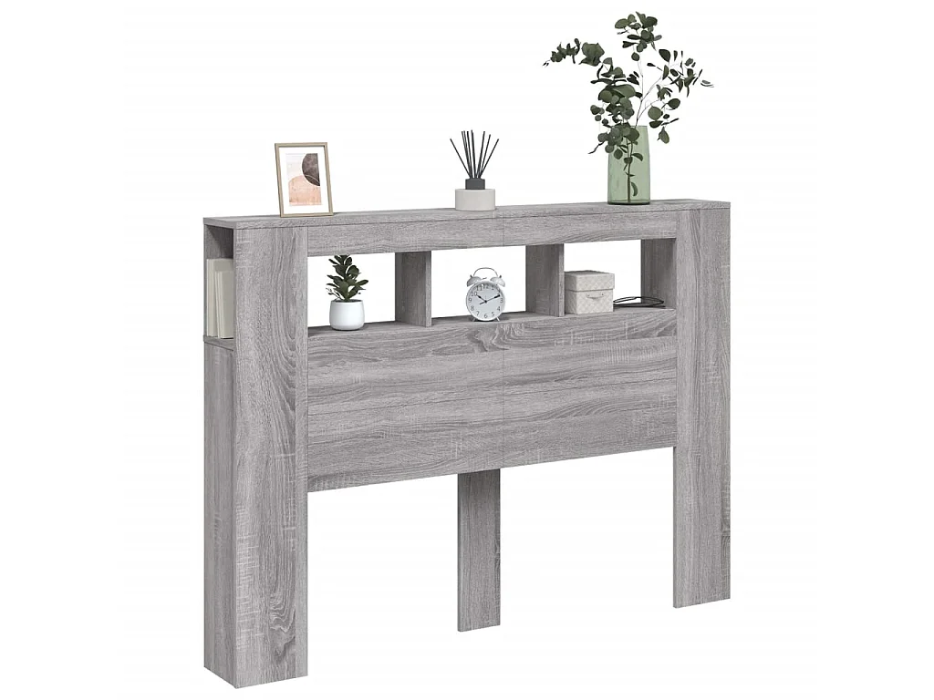 Tête de lit à LED sonoma gris 140x18,5x103,5 cm bois ingénierie POI87075 BonneVie Meuble