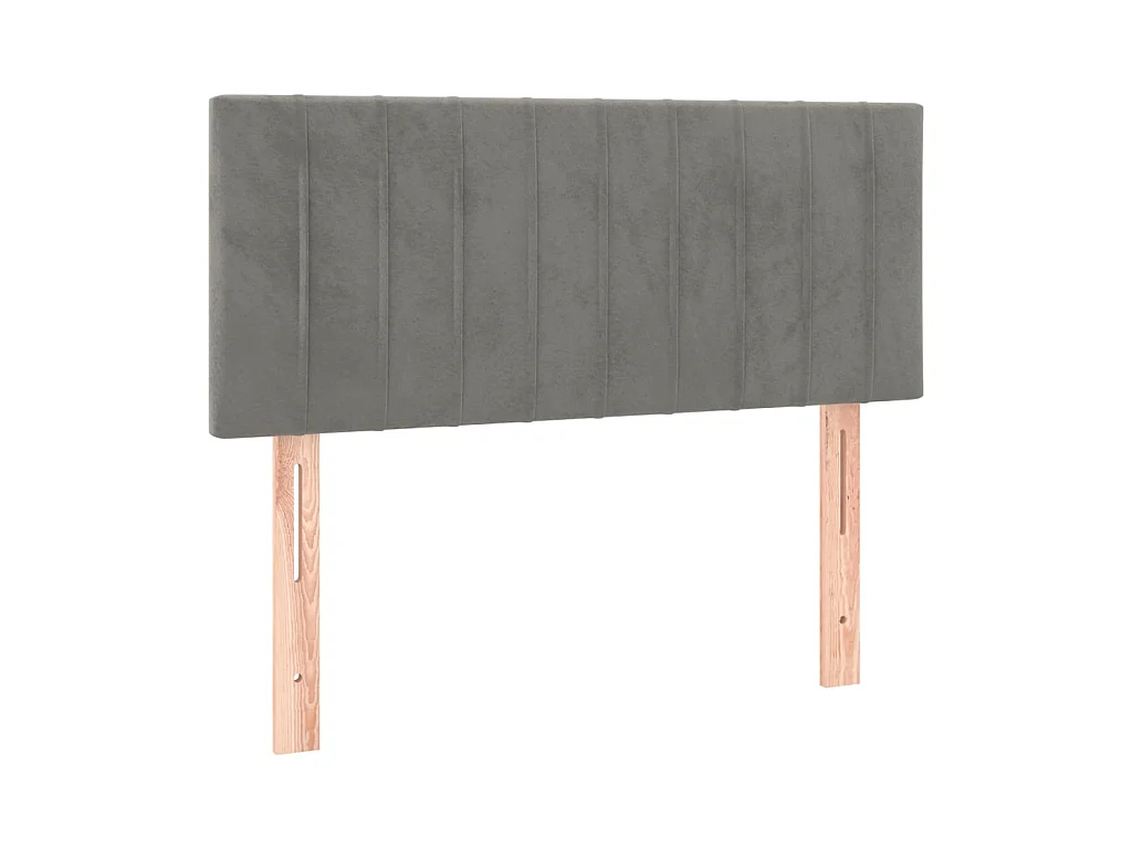 LED Kopfteil,Bettkopfteil Hellgrau 90x5x78/88 cm Samt -gkd914426