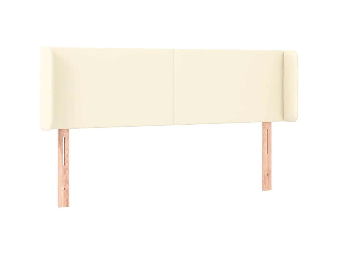 Testiera | Testata del letto ad Orecchio Crema 147x16x78/88 cm in Similpelle