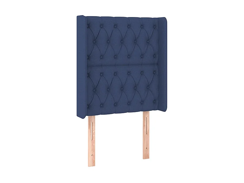 Cabeceira de cama c/ abas tecido 83x16x118/128 cm azul PT121402