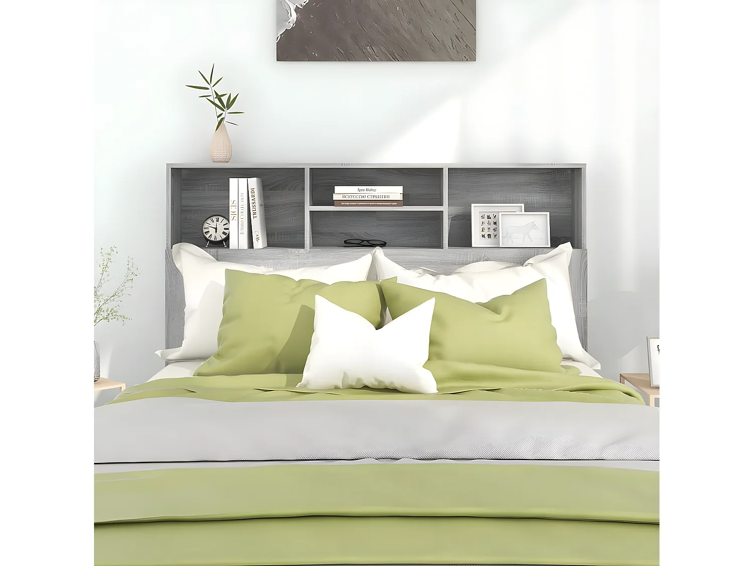 Mueble cabecero gris Sonoma 140x19x103,5 cm ES75556