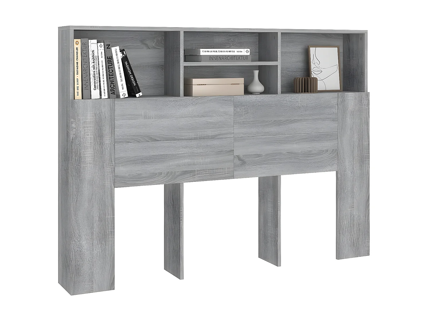 Mueble cabecero gris Sonoma 140x19x103,5 cm ES75556