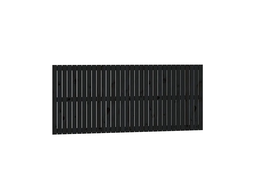 Tête de lit murale Noir 204x3x90 cm Bois massif de pin POI70986 BonneVie Meuble