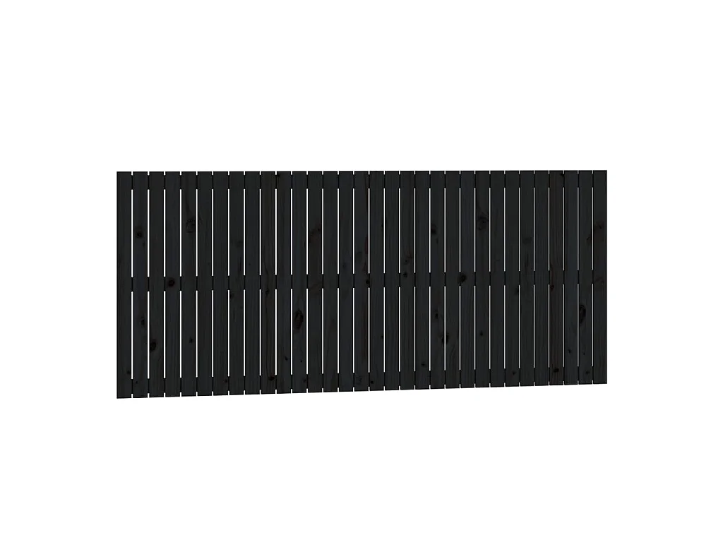 Tête de lit murale Noir 204x3x90 cm Bois massif de pin POI70986 BonneVie Meuble